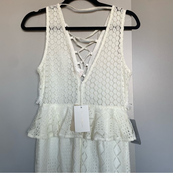 NWT Foxiedox White Lace Sheer Maxi Dress Size Small - Picture 2 of 5